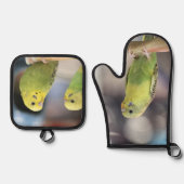 Parakeets Ofenhandschuh & Topflappen-Set (Vorderseite)