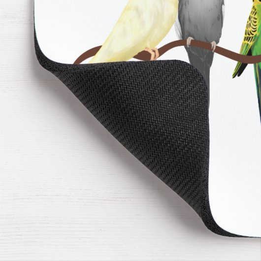 Parakeets u. Cockatiels! Mousepad (Ecke)