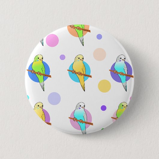 Parakeets u. Tupfen-Muster Button (Vorderseite)
