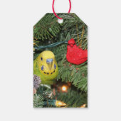 Paraket in einem Weihnachtsbaum Geschenkanhänger (Rückseite)