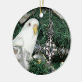 Paraket in einem Weihnachtsbaum Keramikornament (Links)