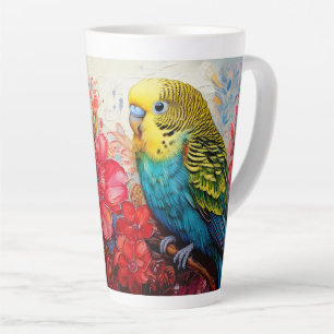 Paraket mit Blume Milchtasse