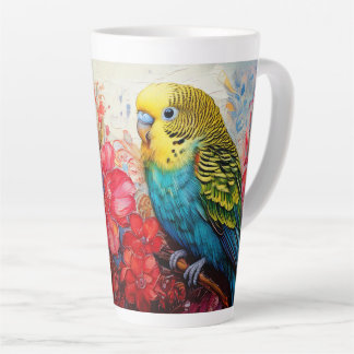 Paraket mit Blume Milchtasse
