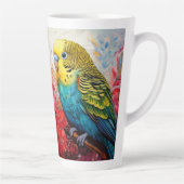 Paraket mit Blume Milchtasse (Rechts)