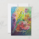 Paraket und Blume Dankeskarte (Vorderseite)