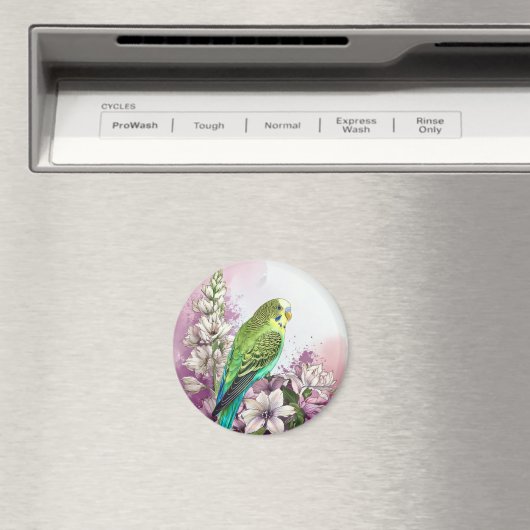 Paraket und Blume Magnet (In Situ (Geschirrspüler))