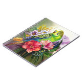 Paraket und Blume-Notebook Notizblock (Linke Seite)