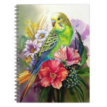 Paraket und Blume-Notebook