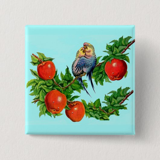 Parakete in Liebe Button (Vorderseite)