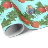 Parakete in Liebe Geschenkpapier (Rolleneckpunkt)