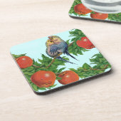 Parakete in Liebe Getränkeuntersetzer (Linke Seite)