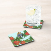 Parakete in Liebe Getränkeuntersetzer (Rechte Seite)