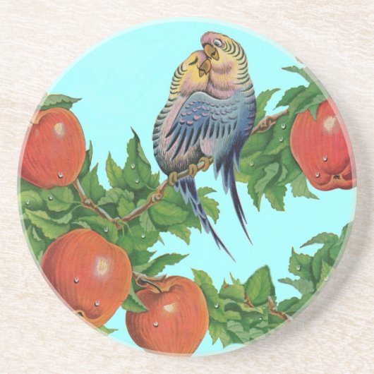 Parakete in Liebe Getränkeuntersetzer (Vorne)