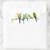 Parakets & Cockatiels! Rechteckiger Aufkleber (Tasche)