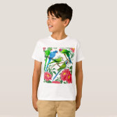 Parakets und Peonies T-Shirt (Vorne ganz)