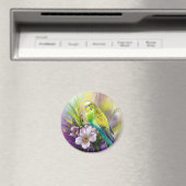 Parakets und weiße Blume Magnet (In Situ (Geschirrspüler))