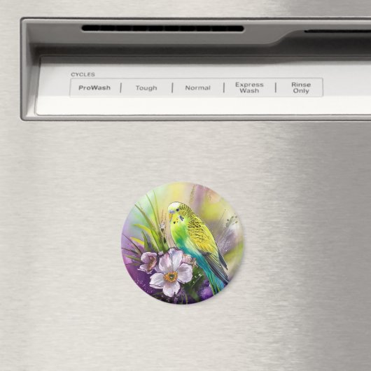 Parakets und weiße Blume Magnet (In Situ (Geschirrspüler))