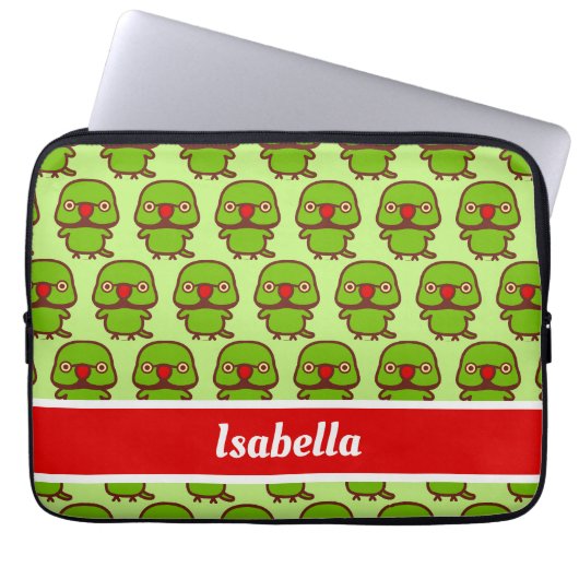 Parakette mit Rose/normalem Mann Laptopschutzhülle (Vorderseite)