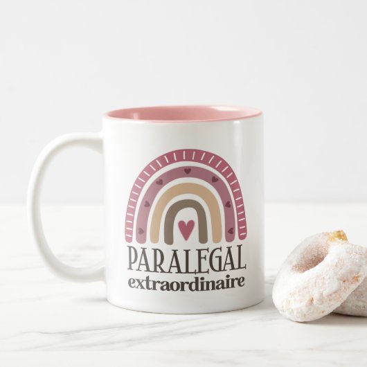 Paralegal-Bewertung Zweifarbige Tasse (Mit Donut)