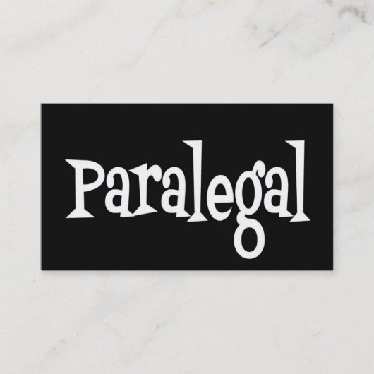 Paralegal Black and White Business Card Visitenkarte (Vorderseite)