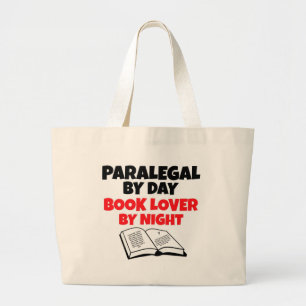 Paralegal by Day Book Lover by Night Jumbo Stoffbeutel