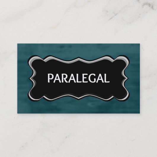 Paralegal Elegant Name Plate Visitenkarte (Vorderseite)