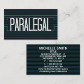 Paralegal Elegante Stripe Business Card Visitenkarte (Vorne/Hinten)