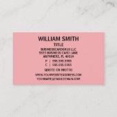 Paralegal Peach Damask Business Card Visitenkarte (Rückseite)