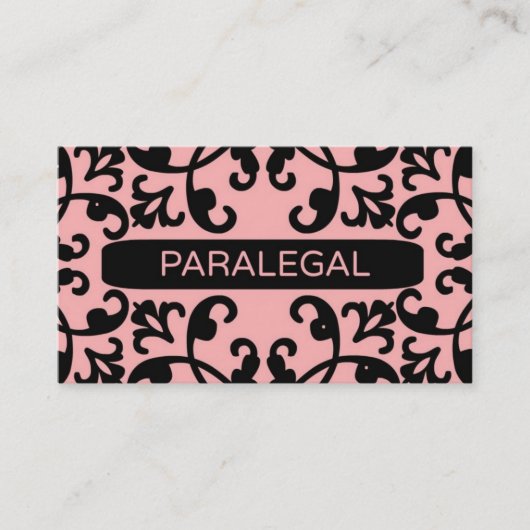 Paralegal Peach Damask Business Card Visitenkarte (Vorderseite)