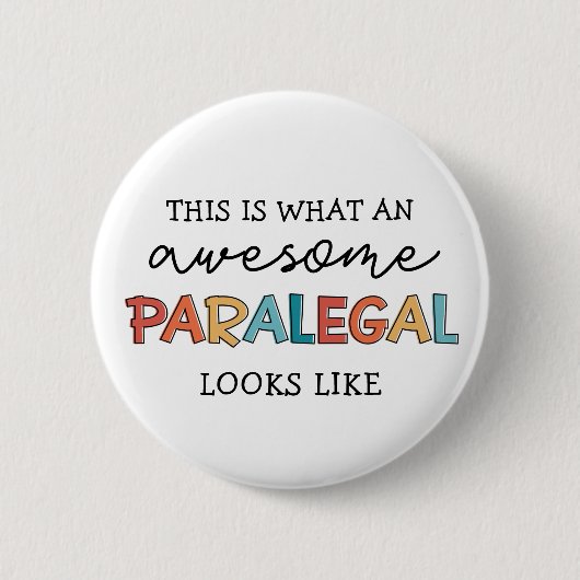 Paralegal Phantastischer Rechtsbeistand Funny Button (Vorderseite)