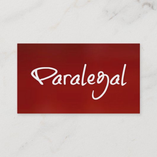 Paralegal Red Business Card Visitenkarte (Vorderseite)