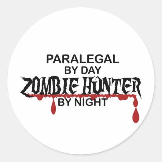 Paralegal Zombie Hunter Runder Aufkleber (Vorderseite)