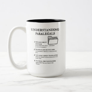 Paralegale verstehen zweifarbige tasse