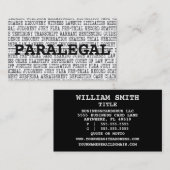 Paralegalische juristische Begriffe Visitenkarte (Vorne/Hinten)