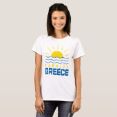 Paralia Griechenland Sonnenschein und Meereswellen T-Shirt (Vorne ganz)