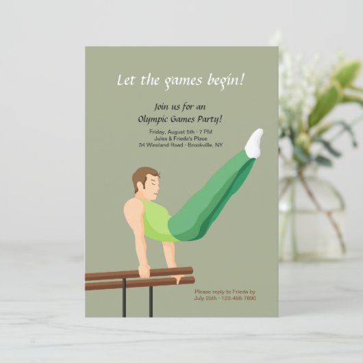 Parallel-Bars-Gymnastik Einladung (Stehend Vorderseite)