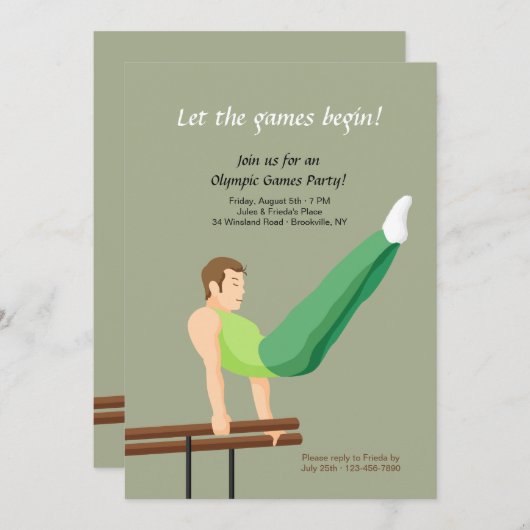 Parallel-Bars-Gymnastik Einladung (Vorne/Hinten)