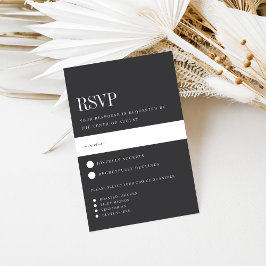 Parallel-Hochzeit mit moderner Schwarz-Weiß-Wahl RSVP Karte