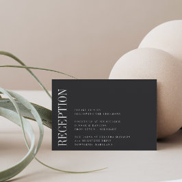 parallel | Moderne Schwarz/Weiß Hochzeitsempfehlun Begleitkarte