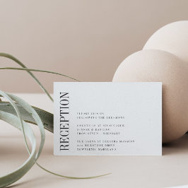 parallel | Moderne Schwarz/Weiß Hochzeitsempfehlun Begleitkarte