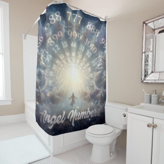 Parallel Realms Engel Numbers Duschvorhang (Beispiel)