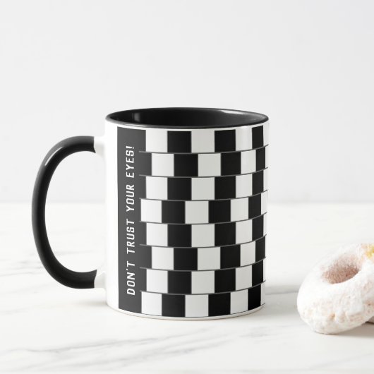 Parallele Linien geometrisch-optische Täuschung Tasse (Mit Donut)