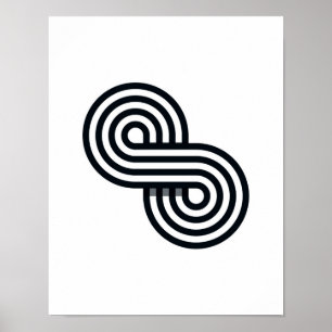 Parallele Linien Kunst-Druck - Schwarzweiss-Linie Poster