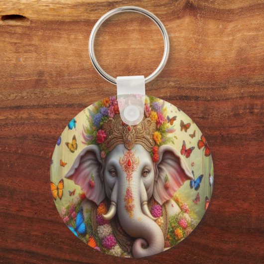 Parallele Realms Elephant and Butterfly Schlüsselk Schlüsselanhänger (Rückseite)