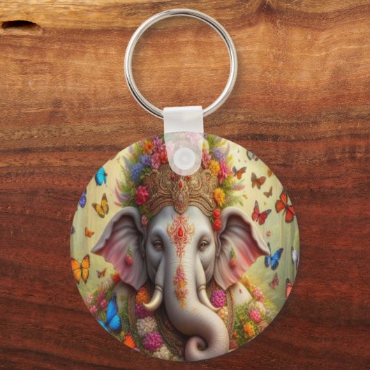 Parallele Realms Elephant and Butterfly Schlüsselk Schlüsselanhänger (Vorderseite)