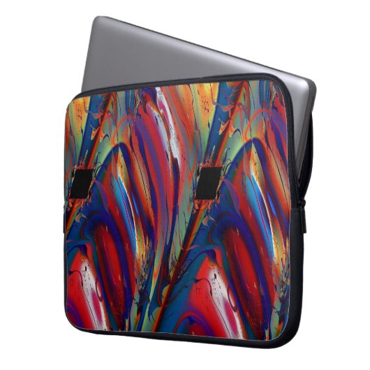 Parallelogramm Cooles Abstraktes Fine Art Fraktal Laptopschutzhülle (Vorderseite Links)