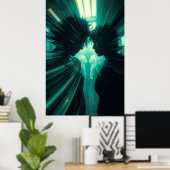 Parallelpuls - Neon SciFi Art Print Poster (Heimbüro)