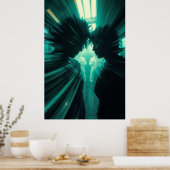 Parallelpuls - Neon SciFi Art Print Poster (Küche)