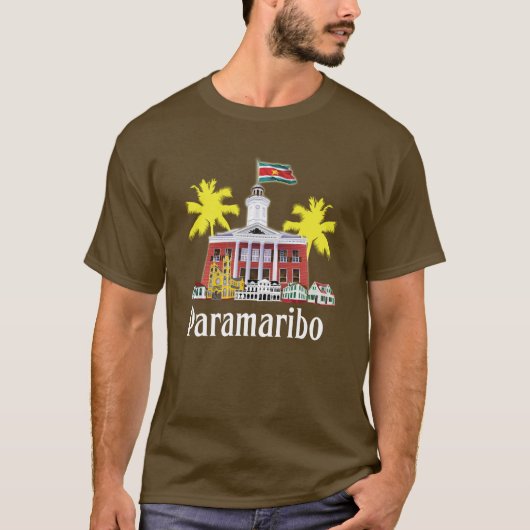 Paramaribo Donkergroen T-Shirt (Vorderseite)