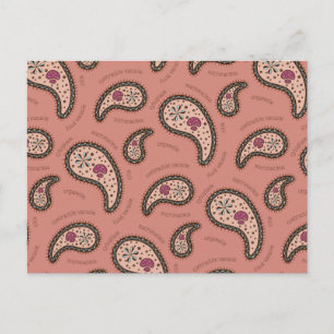 Paramecia Paisley Anpassbare Biologie Mauve Rosa Postkarte